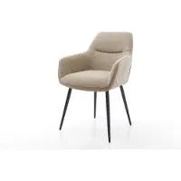 DELIFE Chaise-de-salle-à-manger Pejo-Flex tissu mixte couleur boue 4 pieds coniques noir ressorts ensachés