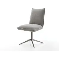 DELIFE Chaise-pivotante Lelio-Flex tissu structuré doux gris pied de chaise 4 branches grafiete pivotement sur 360° fonction bascule resorts ensachés