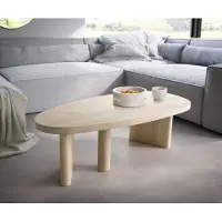 DELIFE Table-basse Wido 110x50 cm Manguier White Wash