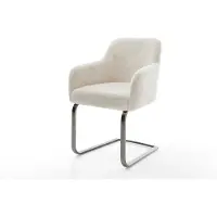 DELIFE Cantilever Greg-Flex peluche crème-blanc pied cantilever plat grafiete resorts ensachés