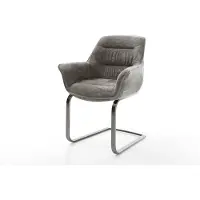 DELIFE Cantilever Kaira-Flex bouclé doux couleur boue pied cantilever plat grafiete