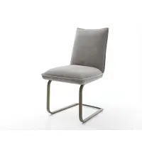 DELIFE Cantilever Lelio-Flex tissu structuré doux gris pied cantilever plat aspect titane resorts ensachés