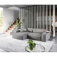 DELIFE Canapé d'angle Sirpio XL 270x170 cm Microfibre Taupe Recamiere variable