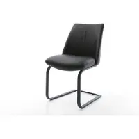 DELIFE Cantilever Elso-Flex cuir de vache noir pied cantilever plat noir ressorts ensachés