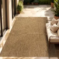 Paco Home In & Outdoor Tapis tissé plat uni moderne résistant aux intempéries pour terrasse cuisine Taille 200 cm carré