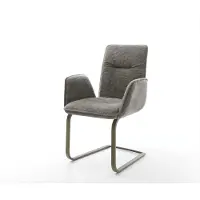 DELIFE Cantilever Vinja-Flex bouclé doux couleur boue pied cantilever plat aspect titane