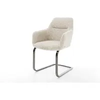 DELIFE Cantilever Pejo-Flex côtelé beige pied cantilever plat grafiete ressorts ensachés