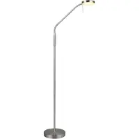 TRIO Lampadaire moderne bras de lecture flexible rechargeable nickel mat pour salon chambre 160 cm couleur changeante LED 3W MORENO RL