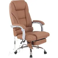 CLP Chaise de bureau Pacific en cuir véritable avec fonction massage