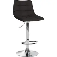 CLP Tabouret de bar Jerry en tissu, réglable en hauteur et pivotant à 360°, piètement noir, finition chromée