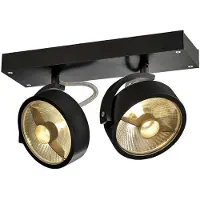 SLV Projecteur double moderne Kalu, Variante : 280 x 180 x 90 mm, 2 x 75 W, noir