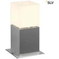 SLV Square Pole 30 Lampadaire en acier inoxydable brossé Abat-jour acrylique blanc E27