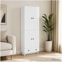 vidaXL Ensemble de 2 armoires , blanc brillant, 66 x 34,5 x 95 cm, aggloméré