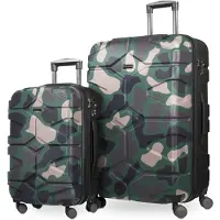 Hauptstadtkoffer X-Kölln - Set de 2 valises trolleys extensibles, coque dure robuste ABS, bagage à main + bagage à main, TSA, (S & L),Camouflage
