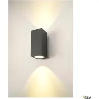 SLV Enola Square S Up/Down LED Applique murale anthracite CCT 3000/4000K Couleur de lumière réglable IP65