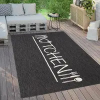 Paco Home Tapis d'extérieur résistant aux intempéries Balcon Cuisine Motif moderne Avec inscription Dimensions 200 x 280 cm