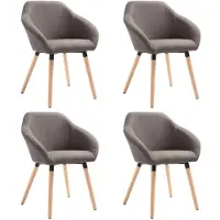 vidaXL Chaises de salle à manger 4 pcs. Tissu taupe