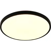 TRIO Plafonnier LED, noir, télécommande, dimmable, D 49cm