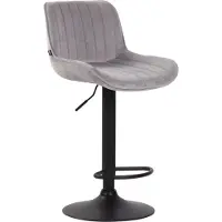CLP Tabouret de bar Lentini, revêtement en velours, couleur noire