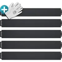 Gardebruk Lot de 5 bordures de parterres Noir Métal 5mx18cm