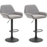 CLP lot de 2 tabourets de bar Braga tissu noir