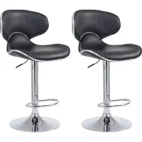 CLP lot de 2 tabourets de bar Las Vegas V2 similicuir chromé