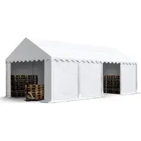 Sonstiges TOOLPORT Tente de stockage 4x8 m abri bâche PVC 700 N imperméable blanc