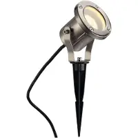 SLV 229740 Nautilus Spike LED garden spotlight LED (monochrome), Energy-saving bulb, HV halogen GU10 35 W Stainless steel