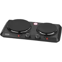 TZS First Austria Double plaque de cuisson 2500 W | Plaques de cuisson en fonte 180/150 mm |manuelle | Mobile pour le camping et les voyages | Noir *Produit de seconde main*