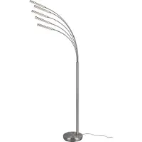 TRIO Leuchten - Moderne Lampadaire gris incl. LED 3-niveaux dimmable 5-lumière - Kasia Dimmer I Dimmable I Salon I Chambre à coucher - Acier Longeur - I LED (non interchangeable)