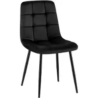 CLP Chaise de salle à manger Antibes, revêtue de velours, rembourrée, avec dossier, jusqu'à 150 kg, noire