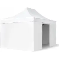 TOOLPORT 3x4,5 m Tonnelle pliante Alu, PES 800, côtés sans fenÃªtre, blanc