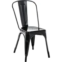 CLP Chaise empilable Benedikt avec dossier en métal, charge maximale de 200 kg, noir