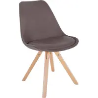 CLP Chaise de visite , chaise de salle à manger Sofia, revêtue de tissu et rembourrée de matériaux de haute qualité, couleur taupe, structure en bois de couleur naturelle (rectangulaire)
