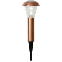 Best Season Lampe solaire à LED 'Napoli' - acier inoxydable - LED blanc chaud - H : 36cm - détecteur de crépuscule, couleur cuivre