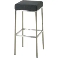 CLP Tabouret de bar Montréal, avec assise rembourrée en tissu et structure avec repose-pieds. Couleur : gris foncé. Structure : acier inoxydable