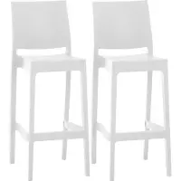 CLP - Ensemble de 2 tabourets de bar Maya, en plastique, de couleur blanche