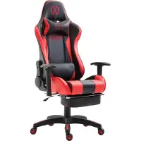 CLP Gaming : Fauteuil de bureau Boavista, similicuir, noir/rouge, avec ou sans repose-pieds