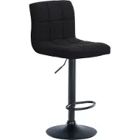 CLP Tabouret de bar Calma, revêtement en tissu, pivotant à 360° et réglable en hauteur | Couleur : noir. Structure : noire