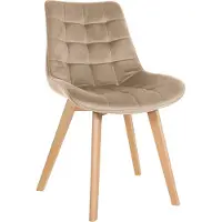 CLP Chaise Brook, chaise de salle à manger avec revêtement en velours marron