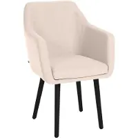CLP Chaise visiteur Utrecht, tissu, avec structure en bois robuste, beige, structure noire