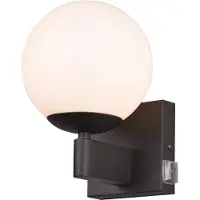 TRIO Applique murale Kula Luminaire noir avec verre blanc