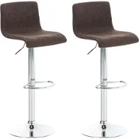 CLP lot de 2 tabourets de bar Hoover tissu chromé