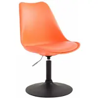 CLP Chaise de salle à manger Maverick plastique pivotante avec réglage de la hauteur,orange noir