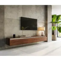 DELIFE Meuble-TVStonegrace 240 cm acacia marron ardoise 4 portes coulissantes