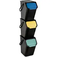 Practic Récipients pour le tri des déchets, lot de 3, 25 l, BINI