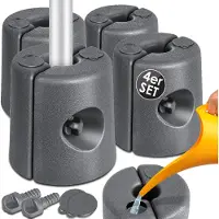 Kesser Pieds de pavillon Set de 4 pieds de pavillon remplissables d'eau/sable 22 x 22 x 25cm Poids HDPE pour la stabilisation des pavillons Tentes de jardin Chapiteaux Sécurité du stand Stable