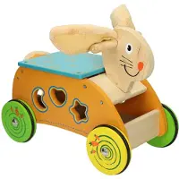 Primi Passi - Houten Vormen- en Loopwagen Konijn