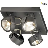 SLV KALU LED 4 Applique et plafonnier, square, noir, 3000K, 60