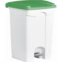 Helit Poubelle à pédale the step, 45 litres, blanc/vert (5690704)